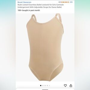 Girls Nude Leotard with Adjustable Straps